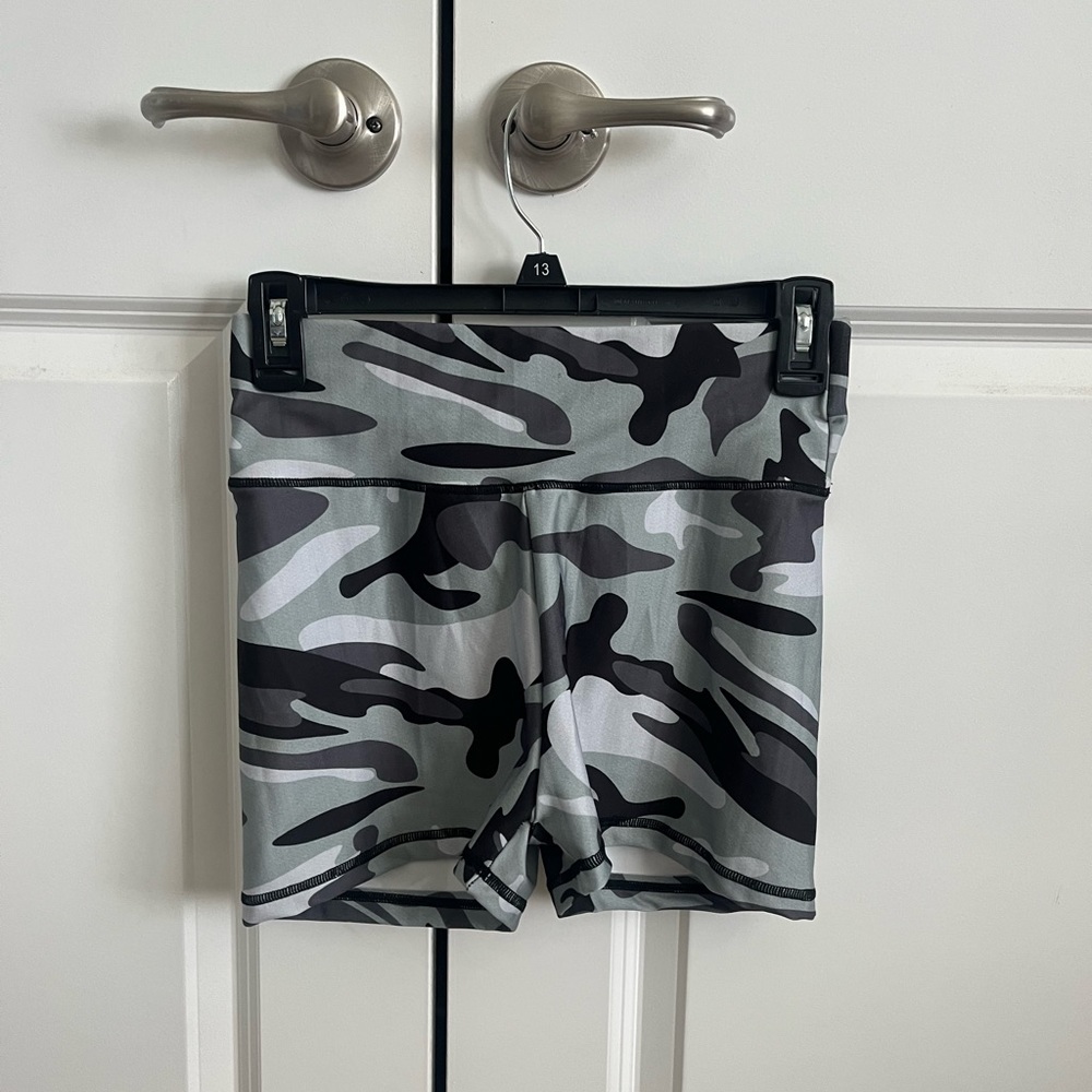 Camo workout bike shorts